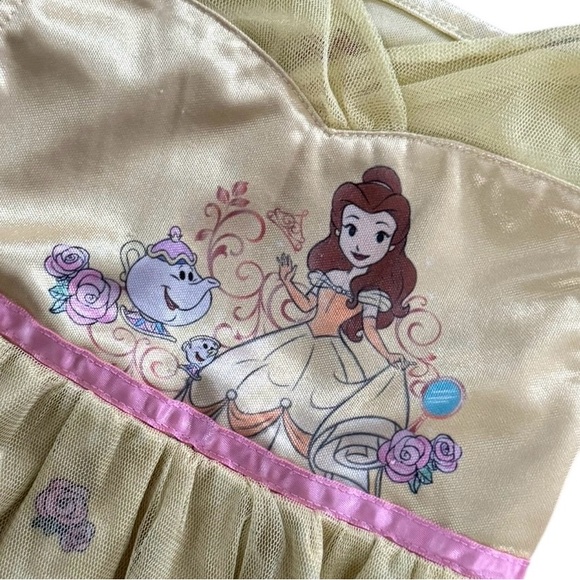 Disney Princesses Toddler Girls Belle Yellow Tulle Nightgown - Picture 3 of 4